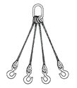 Picture of Quad Leg Wire Rope Slings - Stainless Steel Type 302 & 304 IWRC